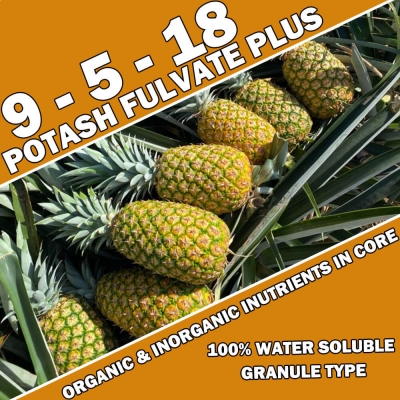 Potash Fulvate Plus 9-5-18, Water Soluble Granule, Organic Inorganic Integrated Fertilizer